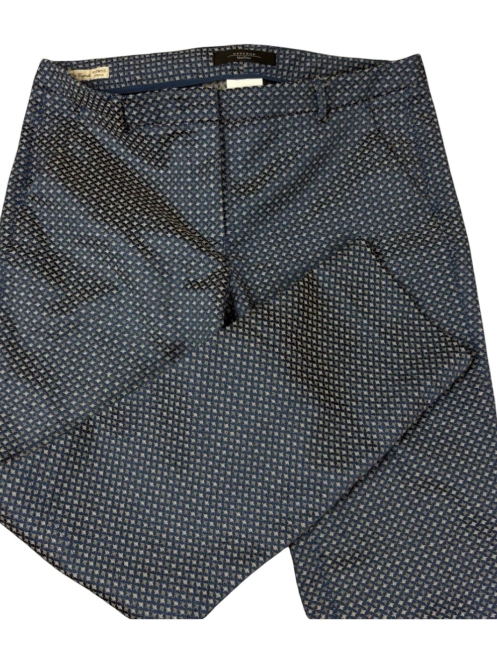 MaxMara Navy Micro-Pattern Flat-Front Men's Shorts